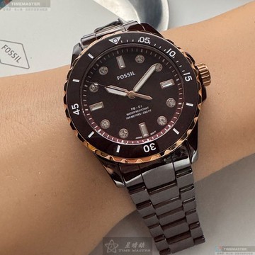 [星晴錶業]FOSSIL手錶,36mm,FS00134桃紅色錶面桃紅色錶殼桃紅色陶瓷錶帶款