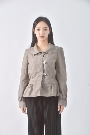 (S) single noble立領棕色外套