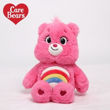 限量預購【遊戲家】Care Bears 彩虹熊 生日彩虹小熊 愛心小熊 33cm - 粉色歡樂熊