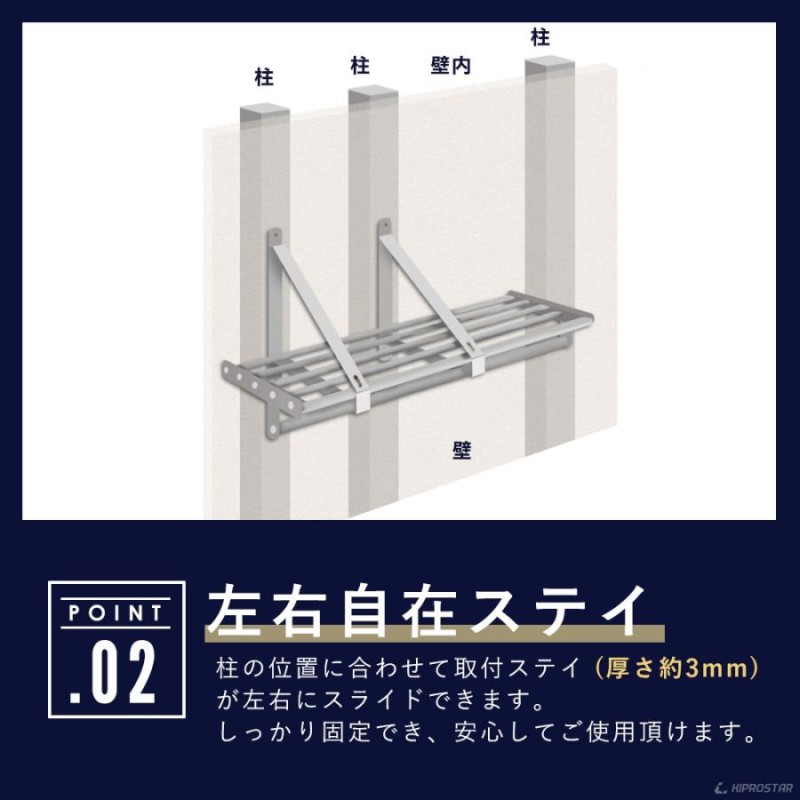 業務用 水切棚 パイプ棚 壁 収納棚 ステンレス 幅1200mm PRO-WSP120