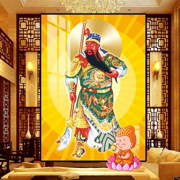 關公關羽十字繡新款印花線繡珈藍菩薩武圣關二爺手工5d鉆石畫