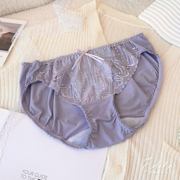 【伊黛爾】 浪漫公主蕾絲內褲 FREE SIZE (紫) -【9806】