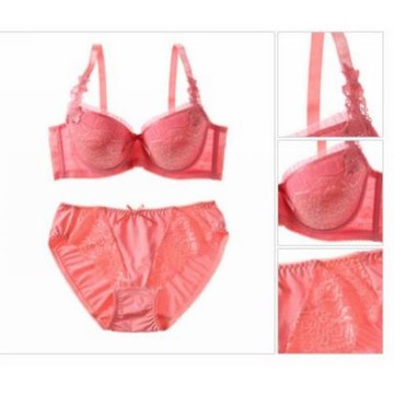 出口韓國3/4罩杯蕾絲邊立體罩杯聚攏 薄款女文胸 三排扣加寬比位