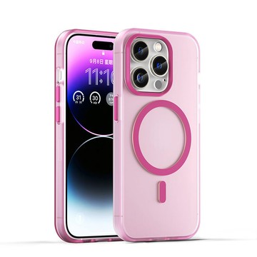 新款冰霜糖果磁吸手機殼用於iPhone16 15 ProMAX 14 13 12 耐摔防震簡約軟殼