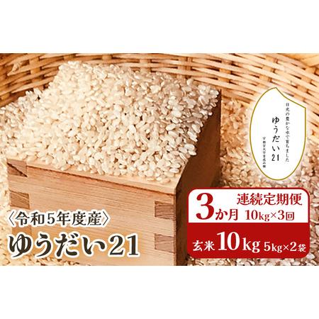 ふるさと納税 [3か月連続定期便(10kg×3回)] 令和5年度産 ゆうだい21 玄米10kg(5kg×2袋)｜数量限定 お米 国産 日光産 産地直送 [0319] 栃木県日光市