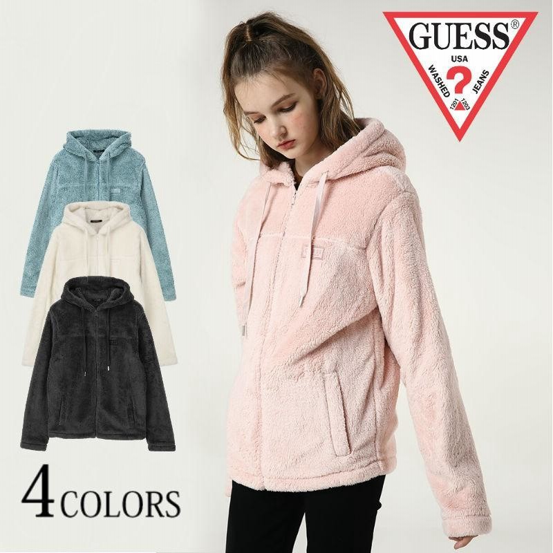 GUESS ゲス ミニワッペンフリースパーカー フーディー ボア