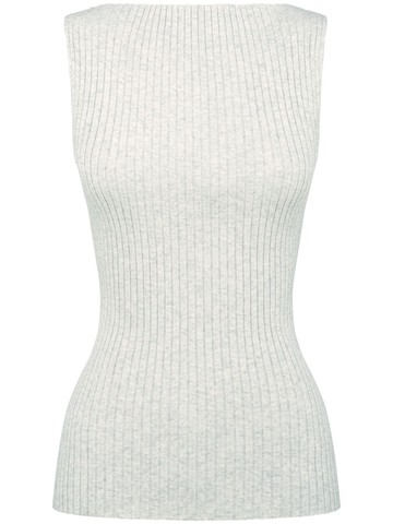 Anna Quan - Paloma ribbed-knit top - women - Cotton/Nylon - 14 - Grey