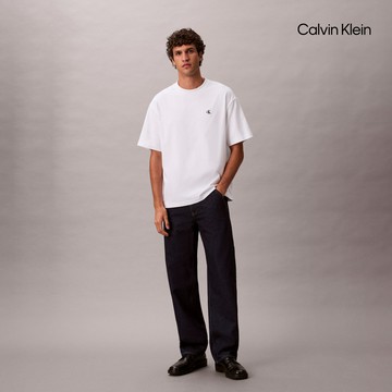 【Calvin Klein】 CK Calvin Logo 圓領上衣_白色