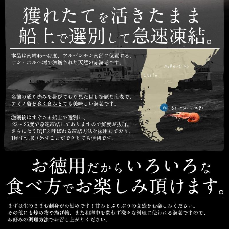 赤海老 天然 赤えび 2kg（約40〜60尾入り） アルゼンチン赤海老 赤エビ 冬グルメ 冬ギフト