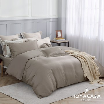 HOYACASA 60支天絲被套床包組｜堅果棕｜法式簡約｜(單人/雙人/加大/特大)