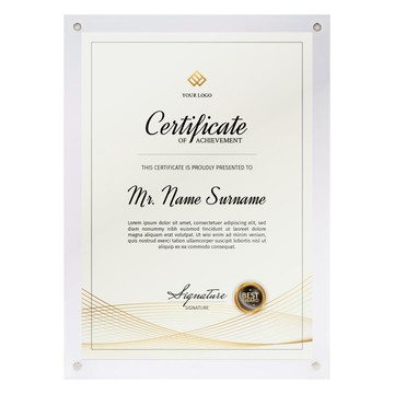 TRENY 壓克力獎狀證書相框  多色  A4  1個