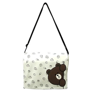 LINE FRIENDS 熊大側背包 大 米杏色  1個
