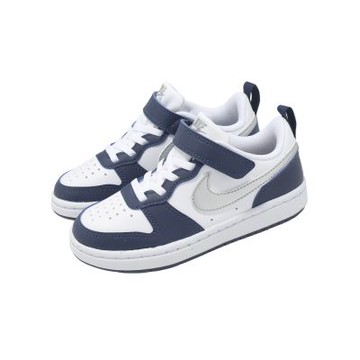 Nike 休閒鞋 Court Borough Low Recraft PS 中童 藍 銀 魔鬼氈 DV5457-135