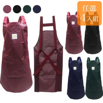 任選4入組-一般尺碼-台灣製無口袋耐磨防水圍裙 生鮮圍裙 防水 雙肩圍裙 台灣製 無口袋 早市 工作服