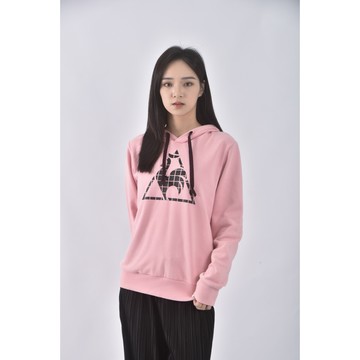 (L) le coq sportif棉質連帽粉色長袖上衣二手衣