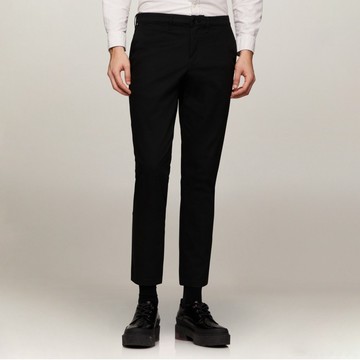 【Tommy Hilfiger】TH Flex Bleecker 彈力棉質斜紋長褲 _黑色
