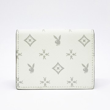 PLAYBOY - 卡片夾  黑白TWO系列 - 米白色