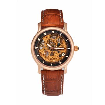 佛朗明哥精緻鏤空雕花機械腕錶(玫瑰金)