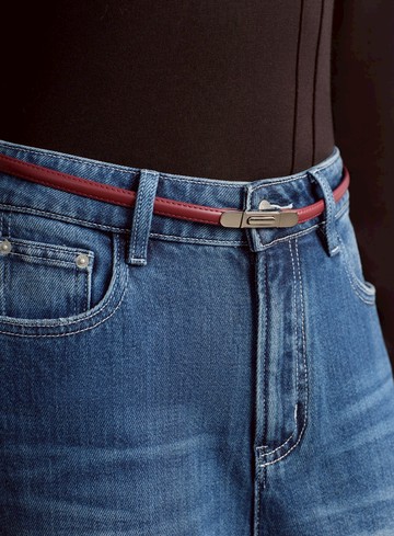 簡約方形金屬頭皮帶