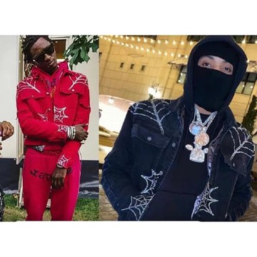 Young Thug明星同款 Sp5der 555555 Denim Jacket水鉆牛仔外套3色