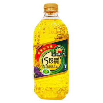 得意的一天 五珍寶健康調和油 含葵花油、頂級橄欖油、葡萄籽油、玉米油  1.58L  1瓶