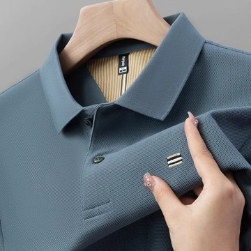 【臺灣出貨】男士襯衫 Polo 歐美 街頭 潮牌 POLO衫 刺繡 男士 休閒 百搭 T恤 翻領襯衫 釦子 五分袖 短袖