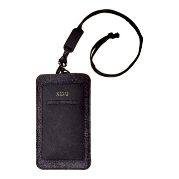 SIPPING CREATIVE 俬品創意 直式手機套 附頸繩  17.3 x 9.8 x 0.6cm  極簡黑  1組