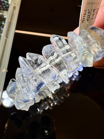 高透天然玻璃體透藍線石水晶隨行44.72g防甲狀腺亢進加強表達能力
