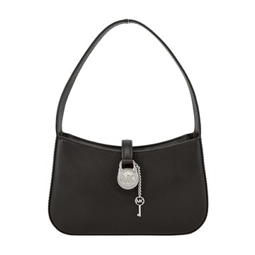 [平輸版] 【MICHAEL KORS】 LYRA 平滑皮革鎖頭手提/肩背包-小/黑 真品平輸