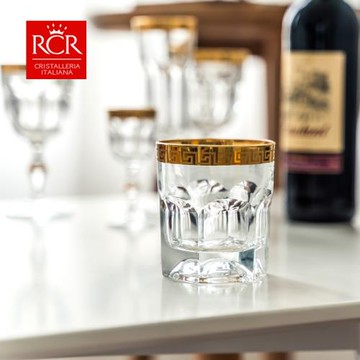 RCR意大利進口手工描金水晶洋酒杯威士忌杯水杯茶杯啤酒杯牛奶杯