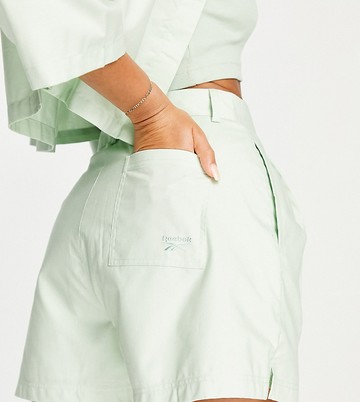 Reebok high waisted tailored shorts in mint green - exclusive to ASOS