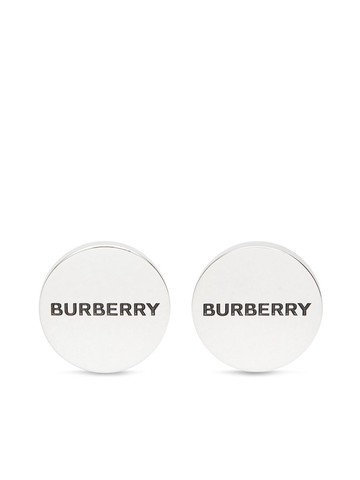 Burberry - logo engraved cufflinks - men - Metal - One Size - Silver