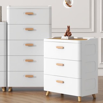 加厚抽屜式收納柜子置物柜家用床頭柜簡約現代塑料夾縫日式儲物n&