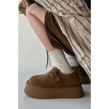 鞋子新款2023爆款女秋冬季可愛面包鞋少女雪地靴女鞋秋冬款一腳蹬