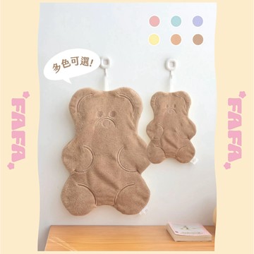 隔日到貨｜小熊大號擦手巾 加厚珊瑚絨毛巾 浴室超吸水擦手巾 廚房吸水方巾 可機洗親膚毛巾 限量現貨｜FAFA 發發家居