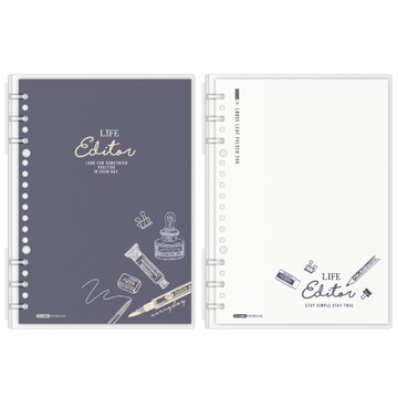 四季SEASON 薄型6孔PP夾 25K-藍/白