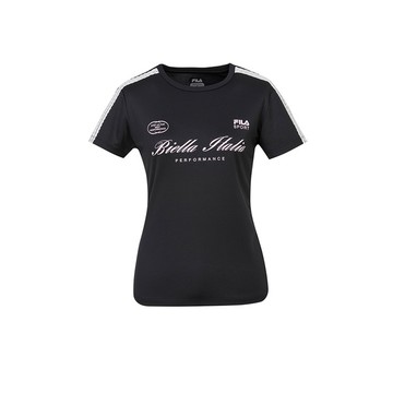 FILA 女短袖機能排汗T恤-黑色 5TEZ-5316-BK