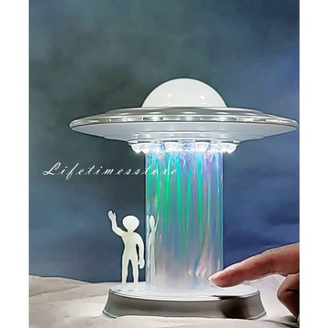 【時光生活】台灣現貨 飛碟外星人投影飛碟燈-UFO燈-幽浮燈-桌燈-檯燈-夜燈-裝飾燈-造型燈-露營燈-禮品-台灣製