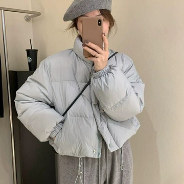 【巴黎精品】現貨+預購 真羽絨90%白鴨絨羽絨衣羽絨外套-保暖短款立領蓬鬆寬鬆女外套7色a1do23