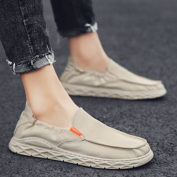 帆布鞋男士夏季布鞋男韓版潮流一腳蹬懶人百搭透氣鞋子潮鞋