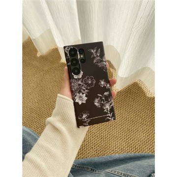 花集適用于三星S25Ultra磨砂菲林硬殼S23+小眾S21Ultra半包s21+手機殼S22/s23情侶款簡約ins保護套S22Ultra