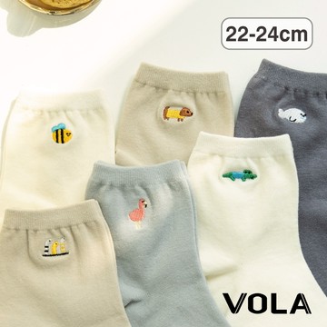 VOLA維菈 百搭1/2刺繡襪 短筒襪 MIT台灣製 短襪 女襪 少女襪 棉襪 長襪 刺繡襪 海豹 MG2816