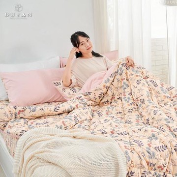 【DUYAN 竹漾】舒柔棉四件式羽絲絨被床包組 秘葉花季(加大)