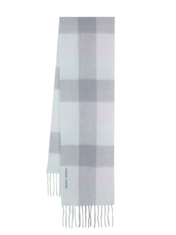 SAMSOE SAMSOE - Alex checkered fringed scarf - men - Recycled Mohair/Alpaca/Recycled Wool/Recycled Polyamide - One Size - Blue