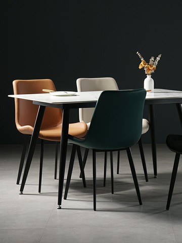 北歐輕奢靠背皮椅子簡約家用餐椅靠背書桌梳妝凳現代咖啡廳洽談椅