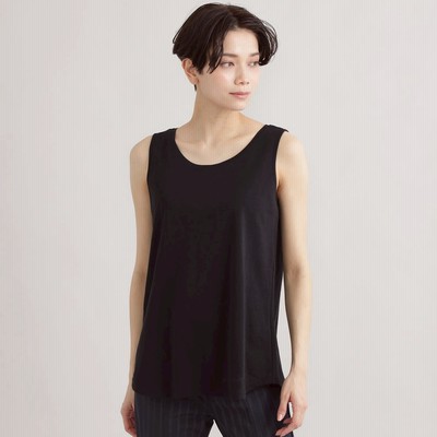 エヴェックス バイ クリツィア EVEX by KRIZIA 【ウォッシャブル】コットンスムースタンクトップ （ブラック）
