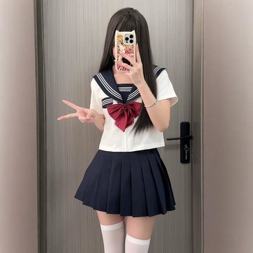 8142名老顧客🥳 川町香 JK制服套装 水手服 学院风 海军领 紺領白三本 女裝 學生服 原創設計
