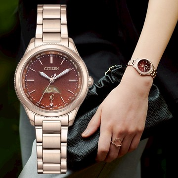 CITIZEN 星辰 xC 限量 光動能日月顯示 鈦金屬 電波女錶 EE1004-73W