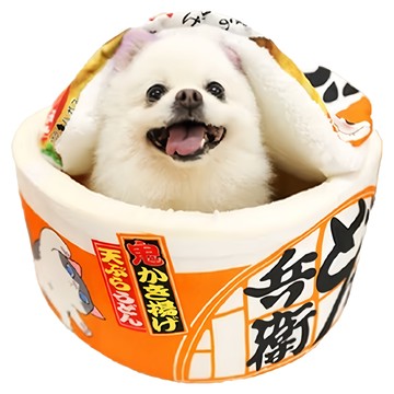 日式泡麵寵物窩 四季通用 多季保暖 柔軟舒適  L(60 x 26cm)  橙色  1個