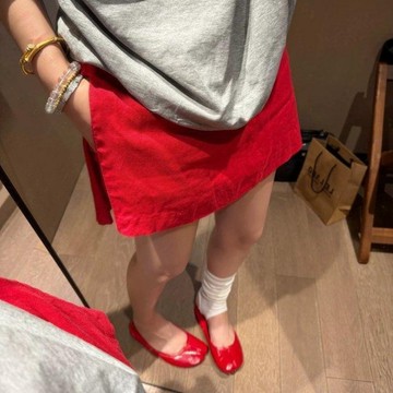 CHao級推薦雙側開叉棉麻褲裙女高腰防走光a字短裙側開叉棉麻褲裙女 6Y